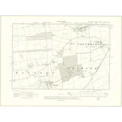 1909 Map of Yorkshire CLXXVIII.NW, 1911 Print