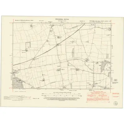 1950 Map of Yorkshire CLXXVIII.SW, 1953 Print