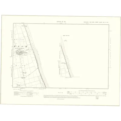 1909 Map of Yorkshire CLXXX.NE & CLXXX.SE, 1911 Print