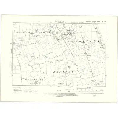 1909 Map of Yorkshire CLXXX.NW, 1911 Print