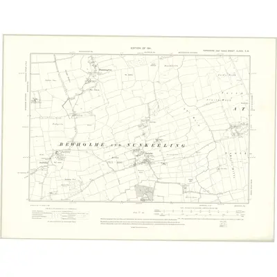 1909 Map of Yorkshire CLXXX.SW, 1911 Print