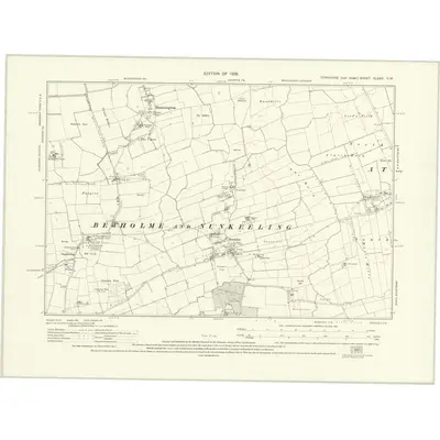 1926 Map of Yorkshire CLXXX.SW, 1928 Print