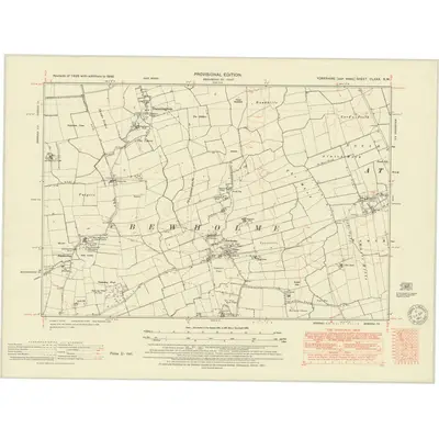 1946 Map of Yorkshire CLXXX.SW, 1951 Print