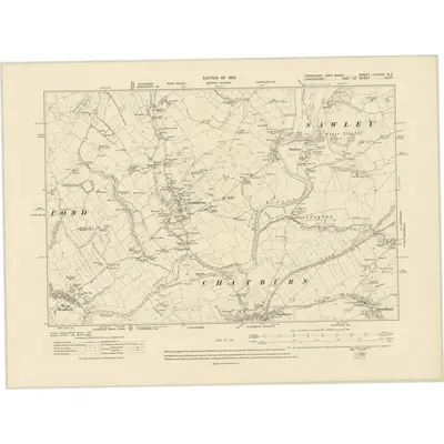 1907 Map of Yorkshire CLXXXII.NE, 1910 Print