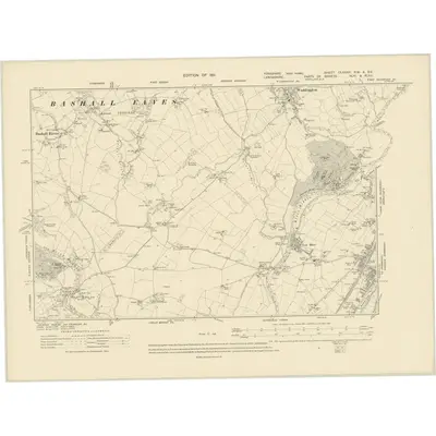 1906 Map of Yorkshire CLXXXII.SW & CLXXXII.SE, 1911 Print