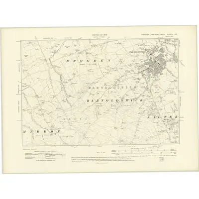 1907 Map of Yorkshire CLXXXIII.NE, 1909 Print