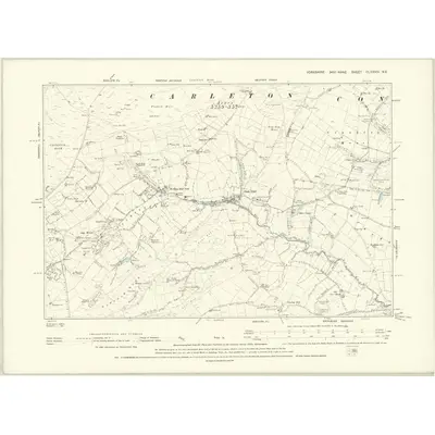 1892 Map of Yorkshire CLXXXIV.NE, 1896 Print