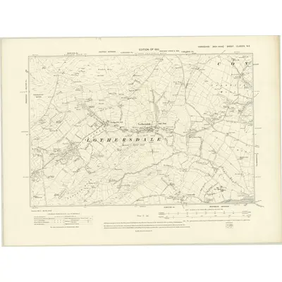 1906 Map of Yorkshire CLXXXIV.NE, 1910 Print