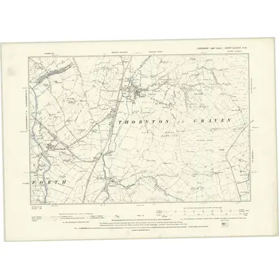 1892 Map of Yorkshire CLXXXIV.NW, 1896 Print
