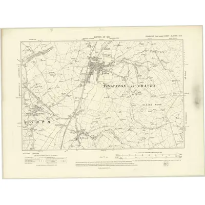 1906 Map of Yorkshire CLXXXIV.NW, 1910 Print