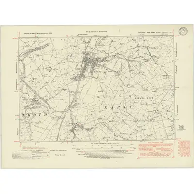 1938 Map of Yorkshire CLXXXIV.NW, 1948 Print
