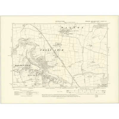 1906 Map of Yorkshire CLXXXIX.NE, 1909 Print