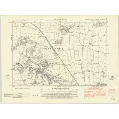 1950 Map of Yorkshire CLXXXIX.NE, 1952 Print