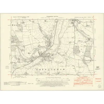 1950 Map of Yorkshire CLXXXIX.NW, 1952 Print