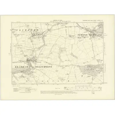 1906 Map of Yorkshire CLXXXIX.SE, 1909 Print