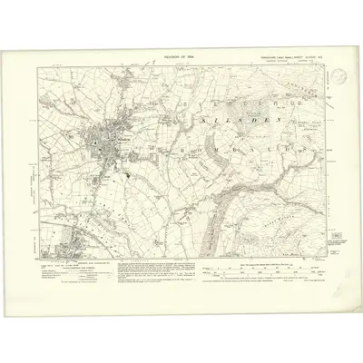 1934 Map of Yorkshire CLXXXV.NE, 1937 Print