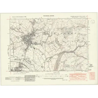 1938 Map of Yorkshire CLXXXV.NE, 1947 Print