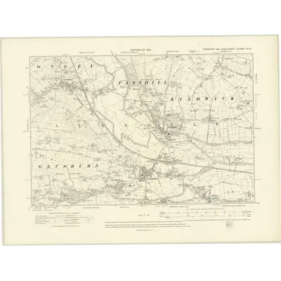 1906 Map of Yorkshire CLXXXV.NW, 1910 Print