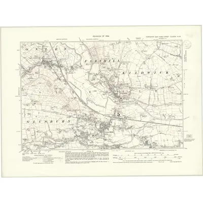 1934 Map of Yorkshire CLXXXV.NW, 1937 Print