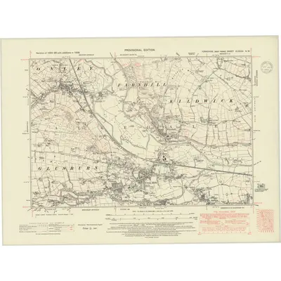 1938 Map of Yorkshire CLXXXV.NW, 1948 Print