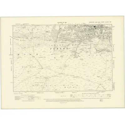 1906 Map of Yorkshire CLXXXVI.NW, 1910 Print