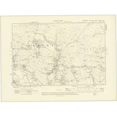 1906 Map of Yorkshire CLXXXVI.SW, 1909 Print