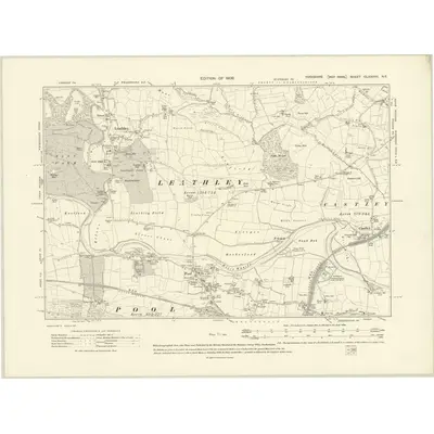 1906 Map of Yorkshire CLXXXVII.NE, 1909 Print