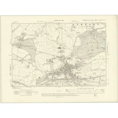 1906 Map of Yorkshire CLXXXVII.NW, 1909 Print