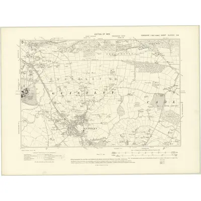 1906 Map of Yorkshire CLXXXVII.SW, 1909 Print