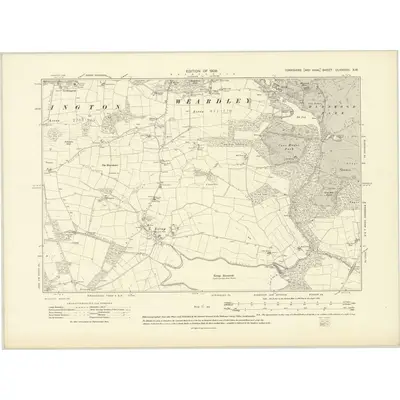 1906 Map of Yorkshire CLXXXVIII.SW, 1909 Print