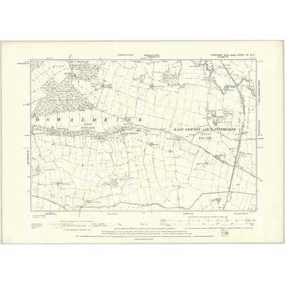 1889 Map of Yorkshire CV.NE, 1895 Print