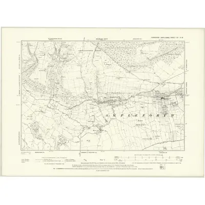 1889 Map of Yorkshire CV.NW, 1895 Print