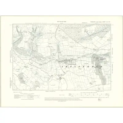 1910 Map of Yorkshire CV.NW, 1913 Print
