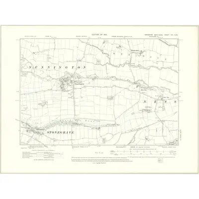 1910 Map of Yorkshire CVI.NW, 1912 Print