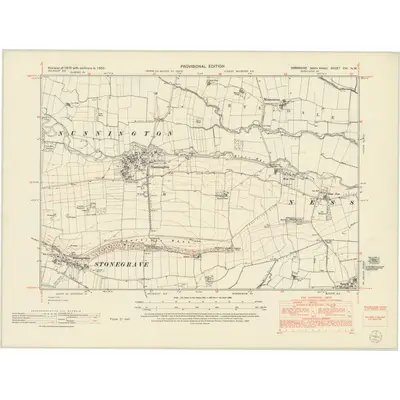 1950 Map of Yorkshire CVI.NW, 1953 Print