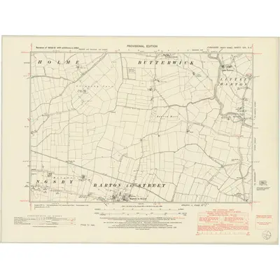 1950 Map of Yorkshire CVI.SE, 1953 Print