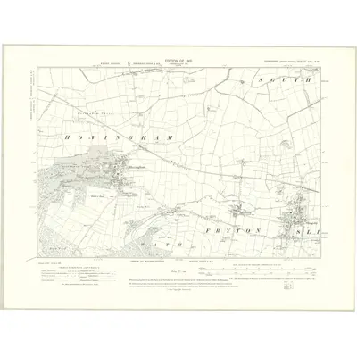 1909 Map of Yorkshire CVI.SW, 1912 Print