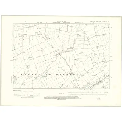 1910 Map of Yorkshire CVII.NE, 1913 Print