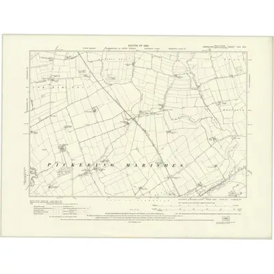 1927 Map of Yorkshire CVII.NE, 1929 Print
