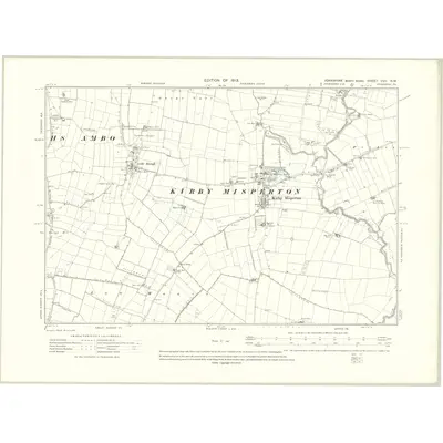 1910 Map of Yorkshire CVII.NW, 1913 Print