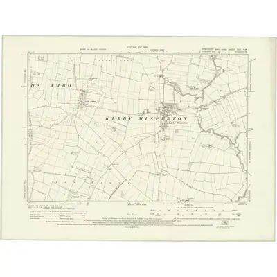 1927 Map of Yorkshire CVII.NW, 1929 Print