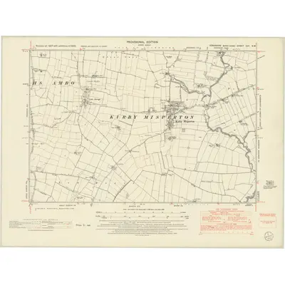1950 Map of Yorkshire CVII.NW, 1953 Print