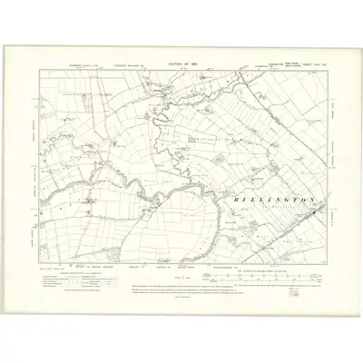 1909 Map of Yorkshire CVII.SE, 1913 Print