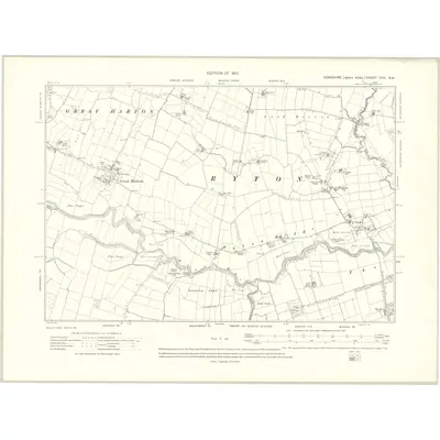 1926 Map of Yorkshire CVII.SW, 1929 Print