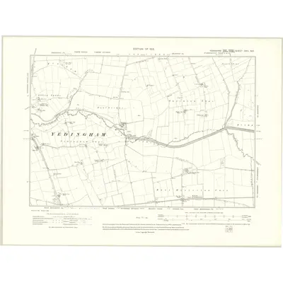 1909 Map of Yorkshire CVIII.NE, 1913 Print