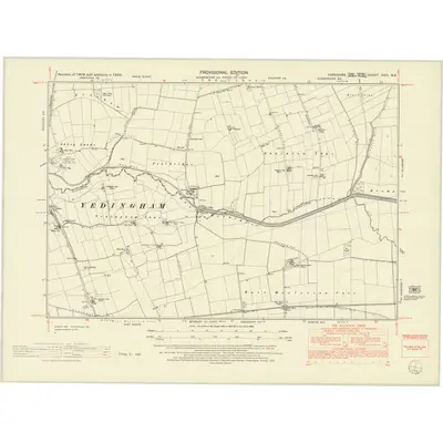 1950 Map of Yorkshire CVIII.NE, 1952 Print