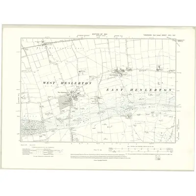 1909 Map of Yorkshire CVIII.SE, 1913 Print