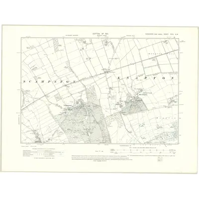 1909 Map of Yorkshire CVIII.SW, 1913 Print