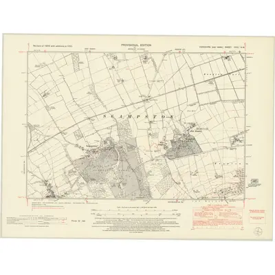 1950 Map of Yorkshire CVIII.SW, 1953 Print