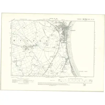 1909 Map of Yorkshire CX.NE, 1913 Print